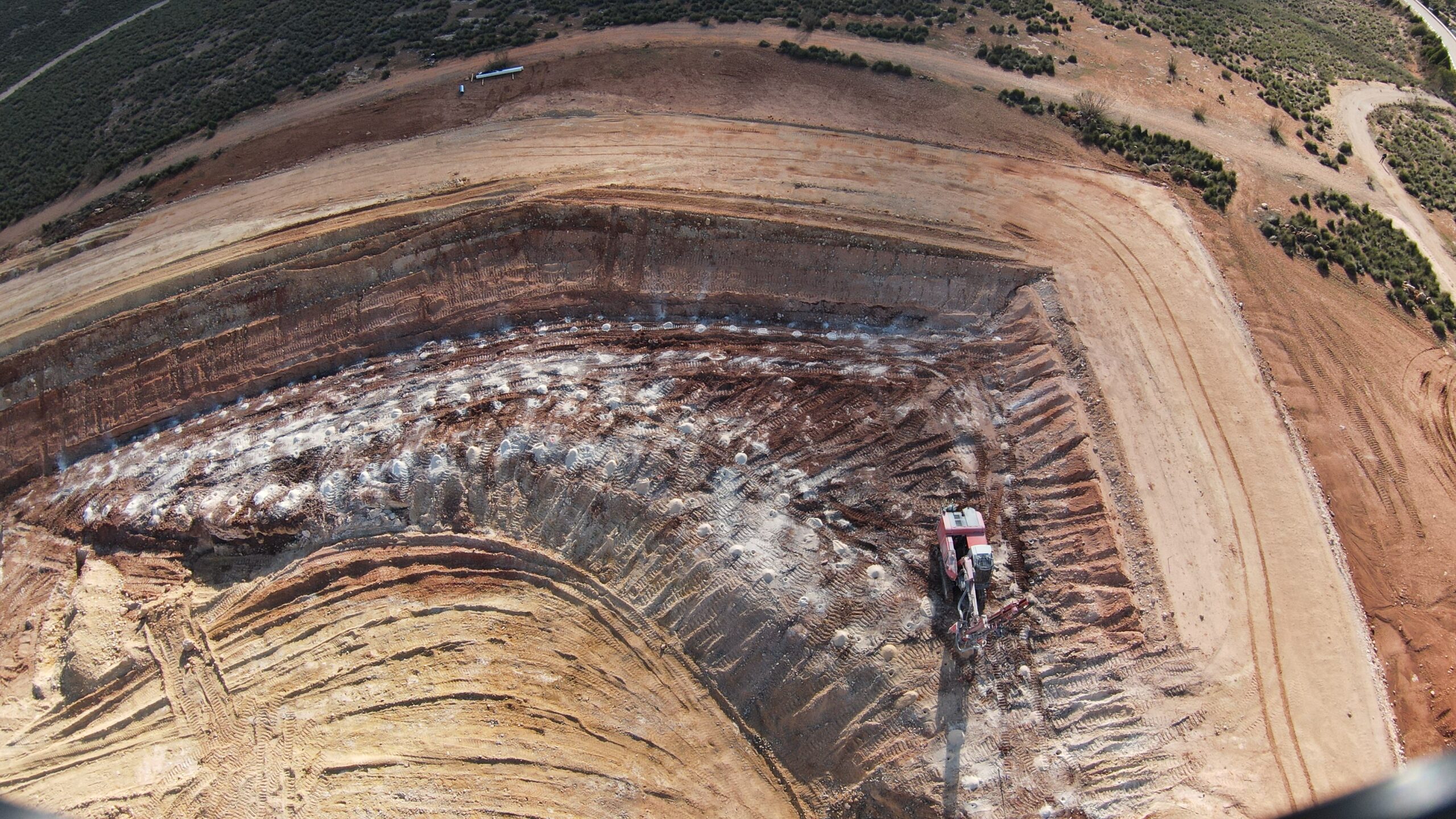 Vista aérea perforadora para barrenos